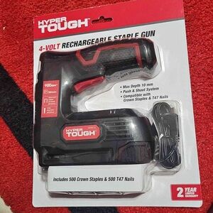 Hyper Tough Black and Red 4-Volt Rechargeable Staple Gun
